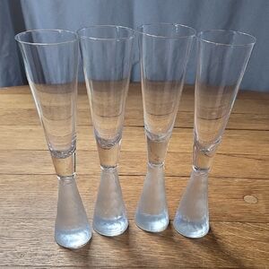 1970s Roost San Francisco Champagne Glasses Frosted Stems- Set of 4